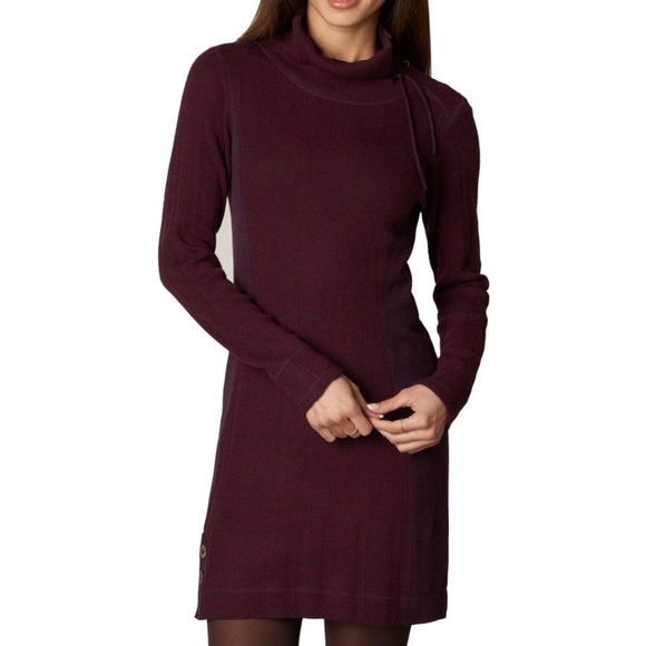 Prana Kelland Wool Blend Dress, Black and Gray, Size Small - Picture 2 of 7